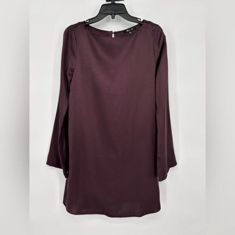 NWT Madewell Satin Shift Mini Dress Chocolate Raisin Size XXS - Picture 3 of 12